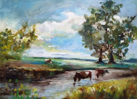 Cattle in the stream